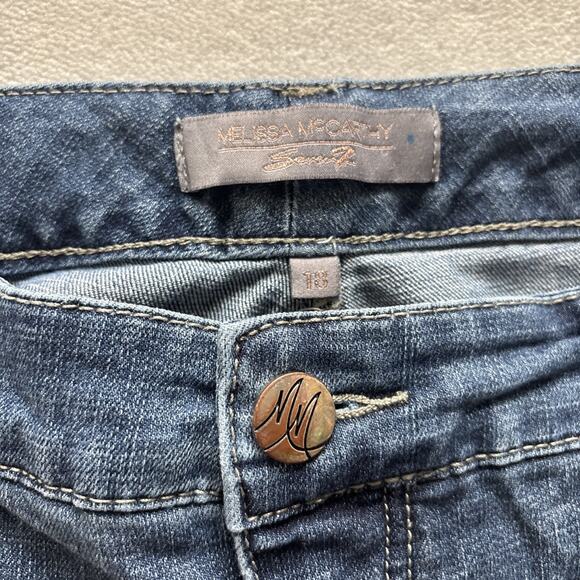 Melissa McCarthy Seven7 Jeans Women 18 Straight Blue Denim Plus Size Stretch - Picture 4 of 16